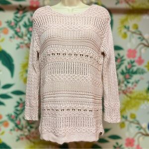 Magaschoni Pink Open Knit Pullover Sweater (Size Small)